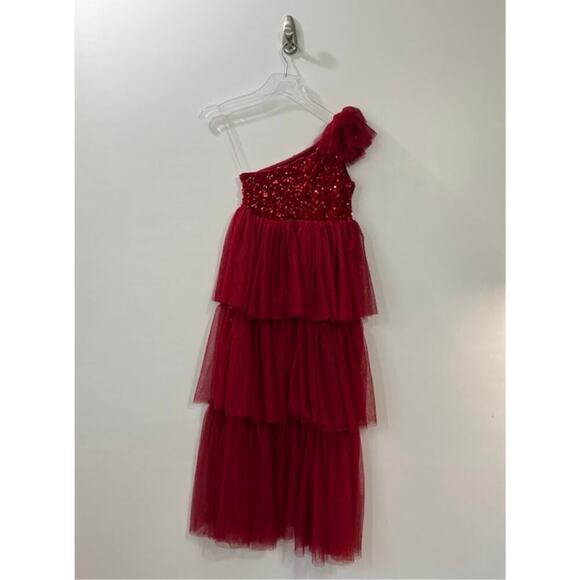 Alisa & Leo One Shoulder Sequined Dress Size 10Y - Picture 5 of 7